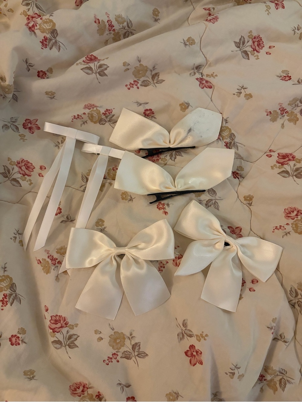 Ivory Satin Hair Accessories